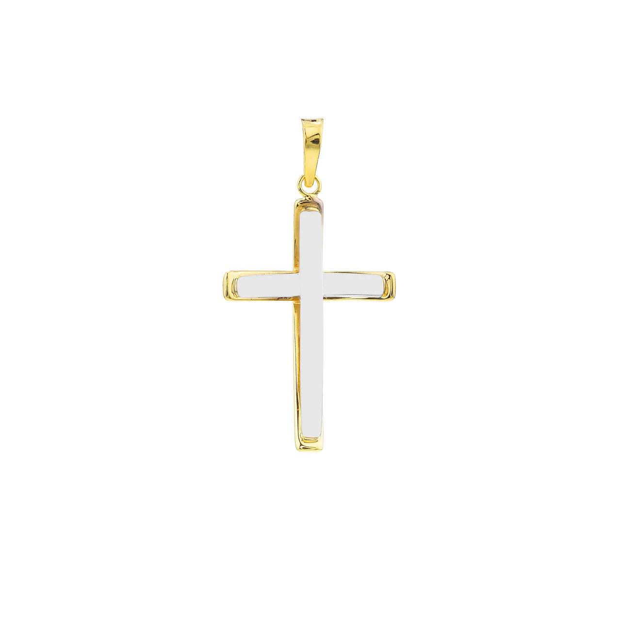 14K Two Tone Reversible Cross