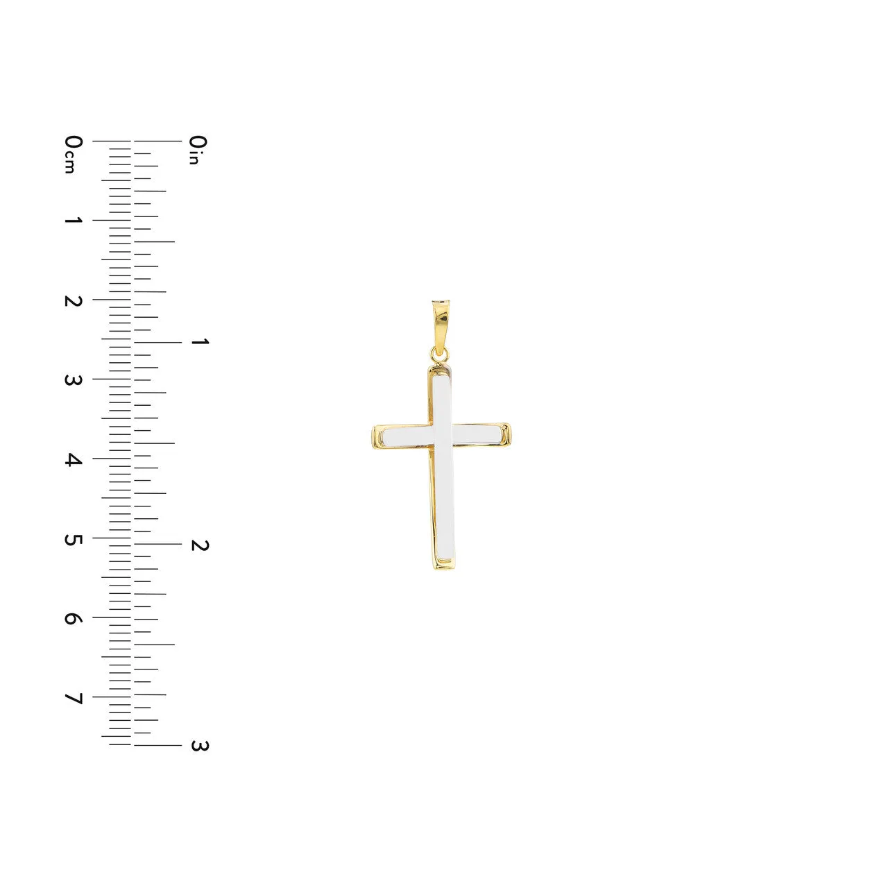 14K Two Tone Reversible Cross