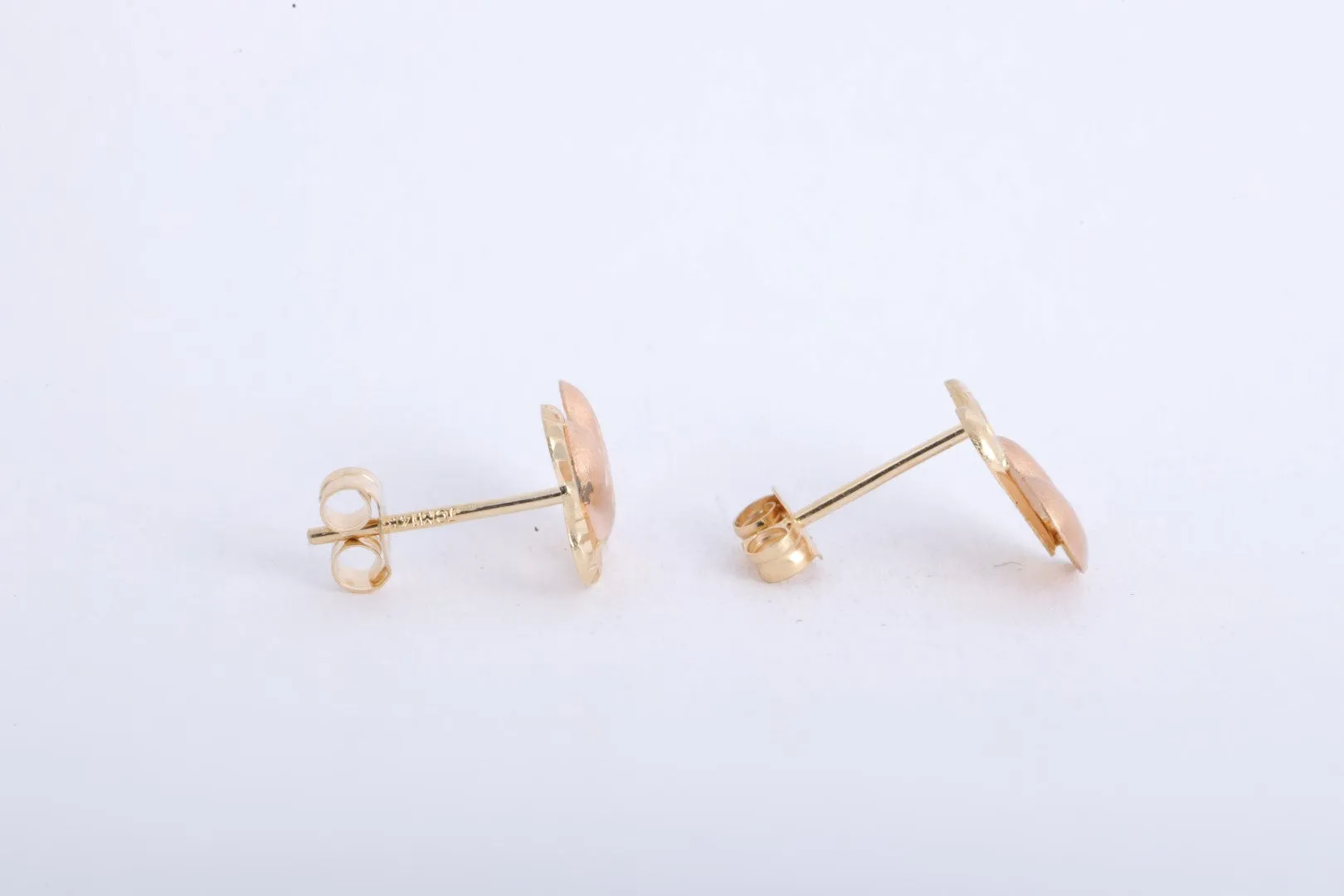 14k Two-Tone Small Heart Earrings (0.33g.)