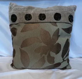 17"x17" Two Tone Beige Throw Pillow