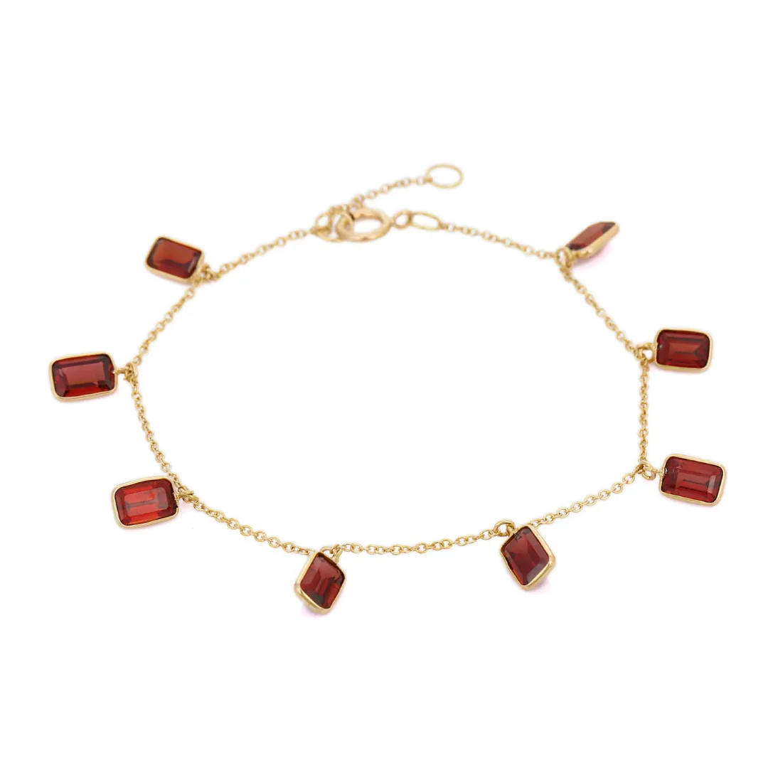 18K Natural Garnet Bracelet