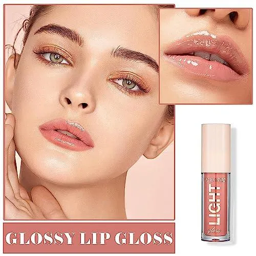 6PCS Hydrating Lip Gloss Neutral Nude Nourishing Glossy Lipgloss