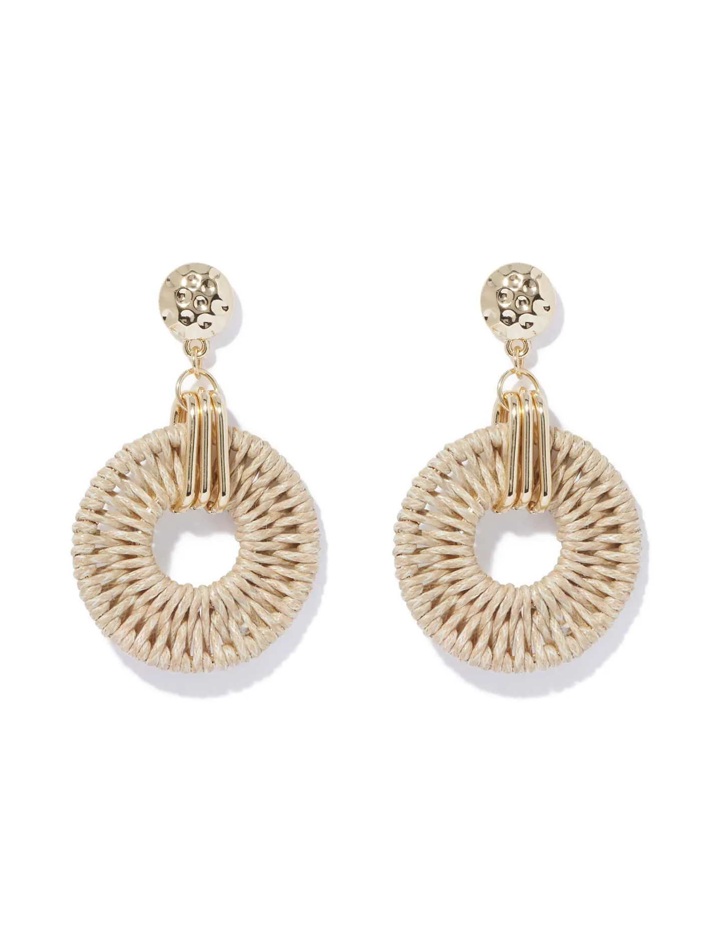 Alannah Raffia Textured Hoop Earrings