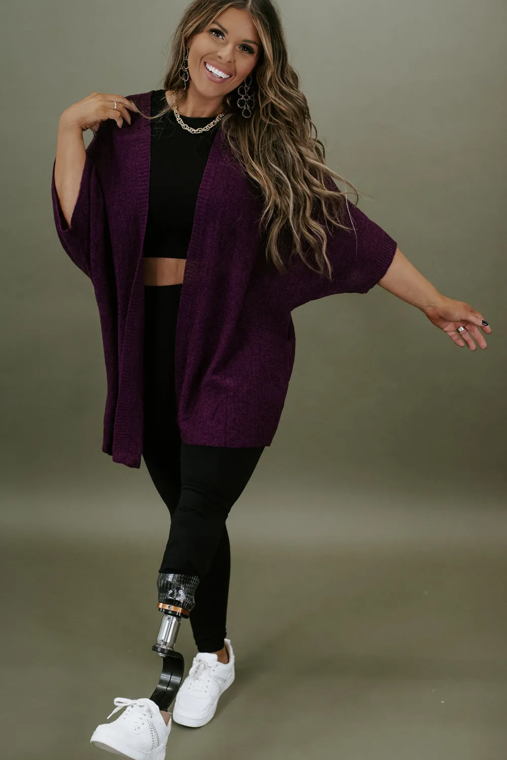 All You Need Slouchy Cardi, Plum