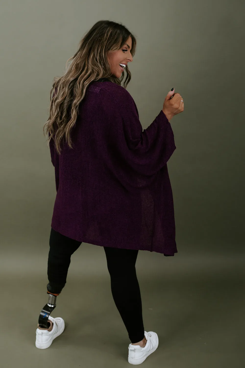 All You Need Slouchy Cardi, Plum