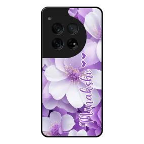 Awesome Purple Floral Glossy Customised Metal Case Cover  For OnePlus