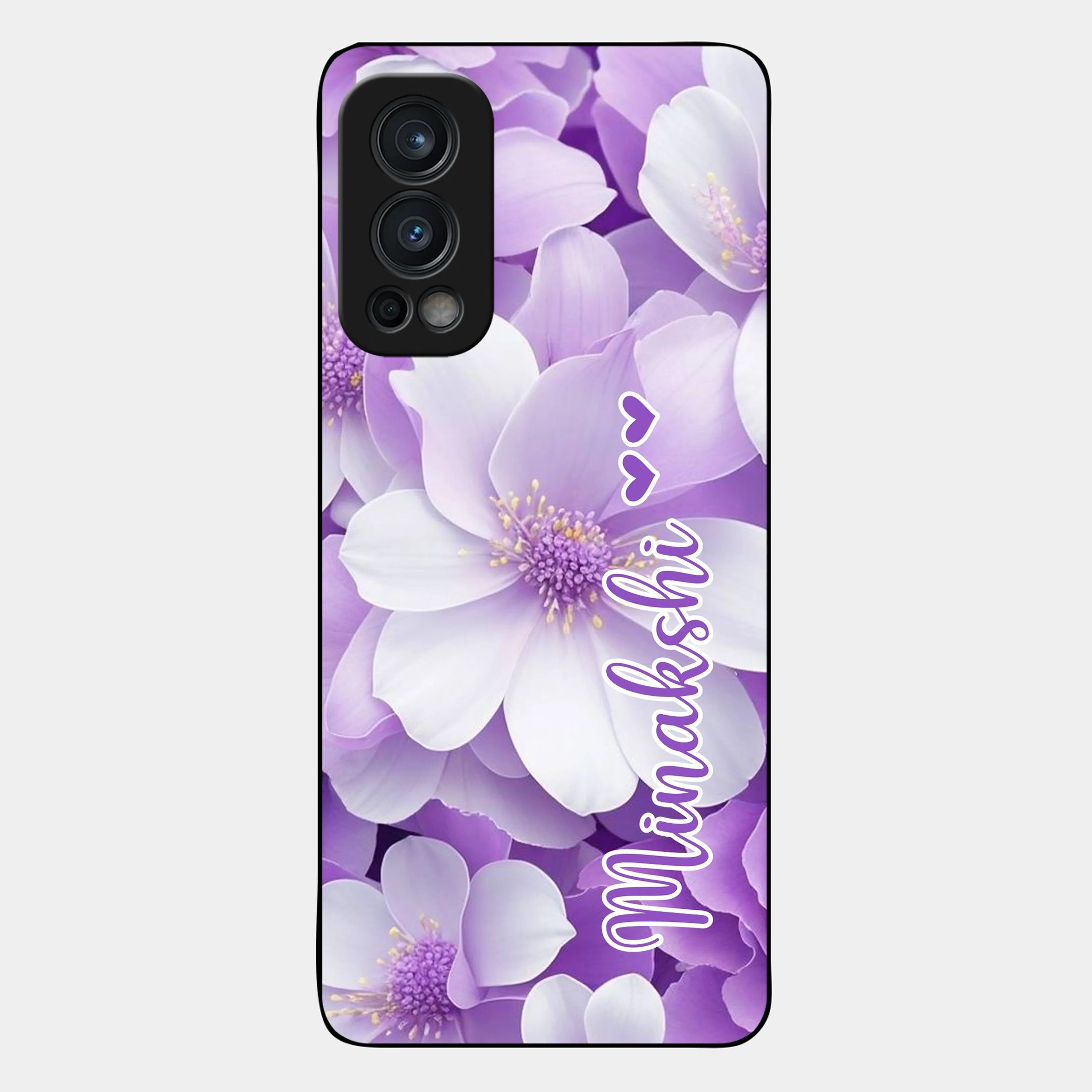 Awesome Purple Floral Glossy Customised Metal Case Cover  For OnePlus