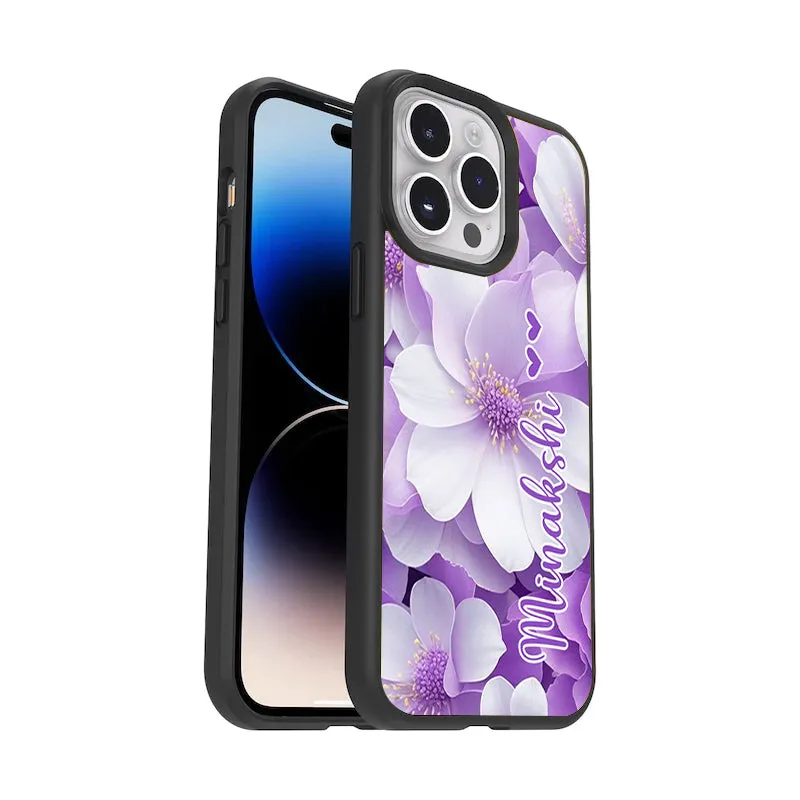 Awesome Purple Floral Glossy Customised Metal Case Cover  For OnePlus