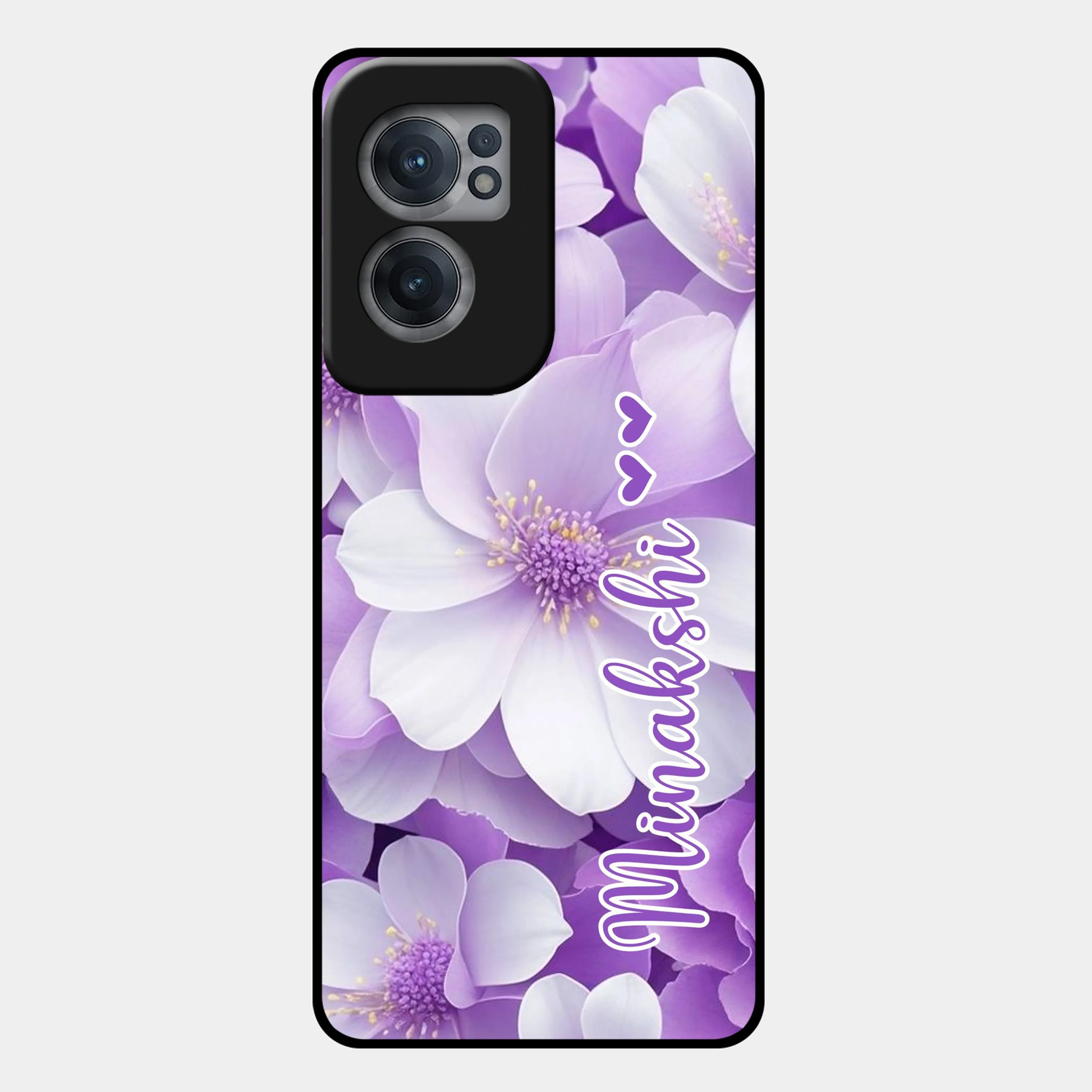 Awesome Purple Floral Glossy Customised Metal Case Cover  For OnePlus