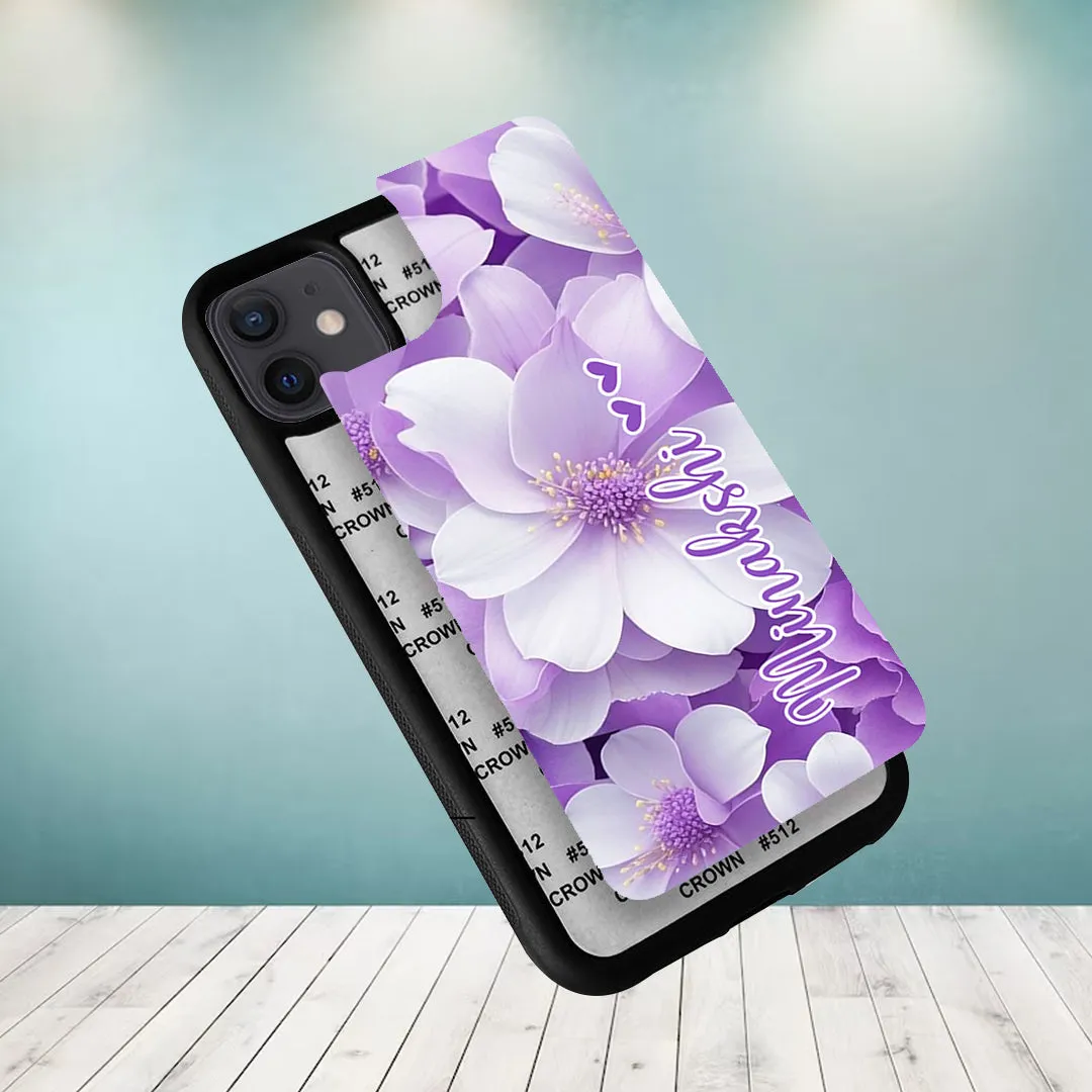 Awesome Purple Floral Glossy Customised Metal Case Cover  For OnePlus