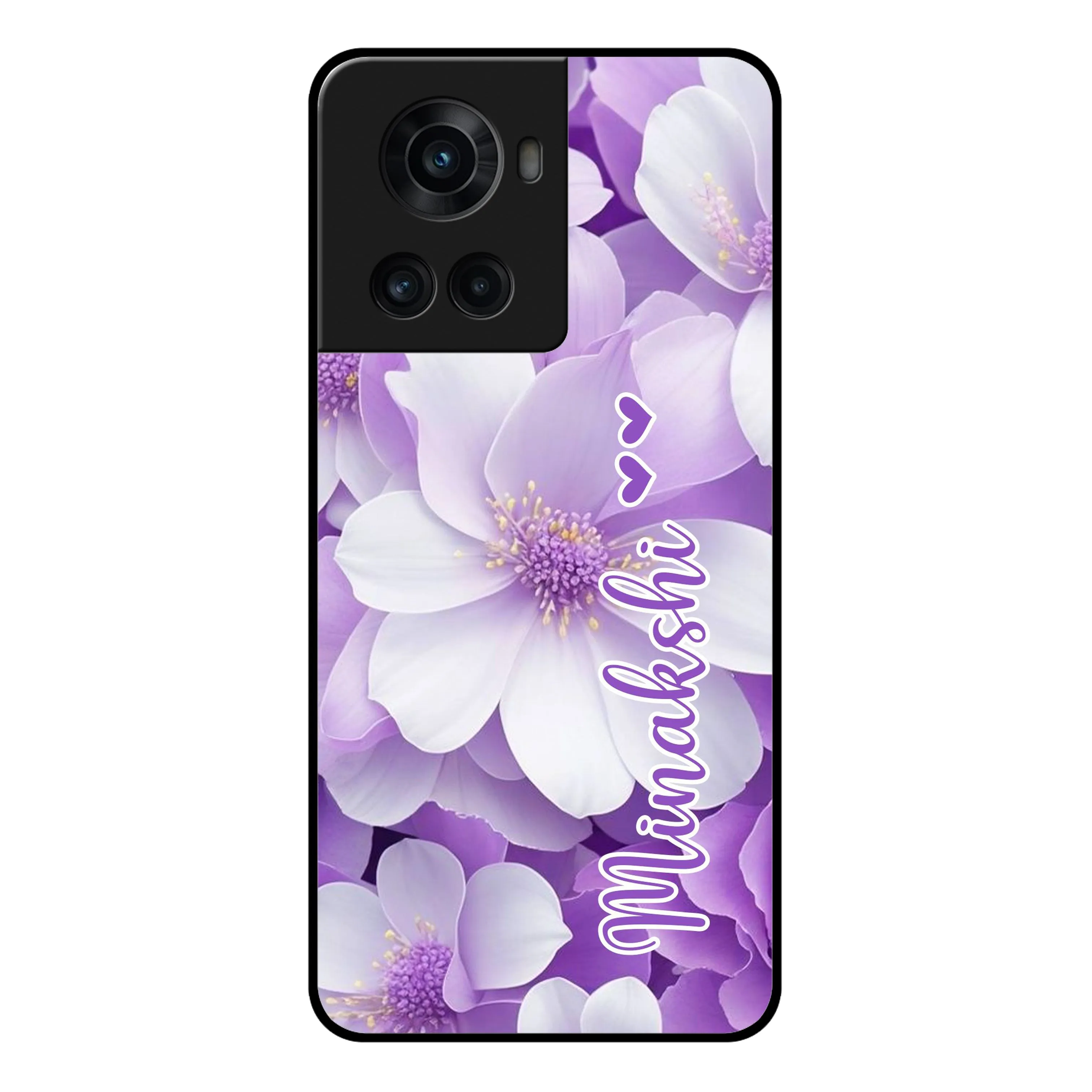 Awesome Purple Floral Glossy Customised Metal Case Cover  For OnePlus