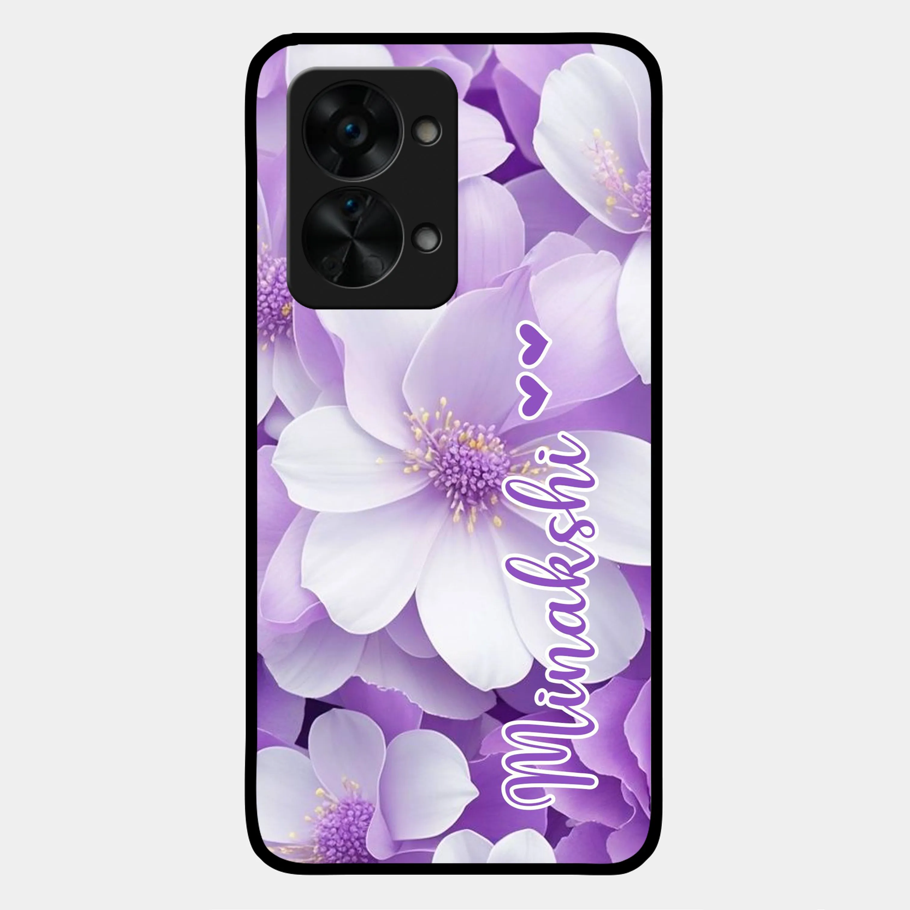 Awesome Purple Floral Glossy Customised Metal Case Cover  For OnePlus