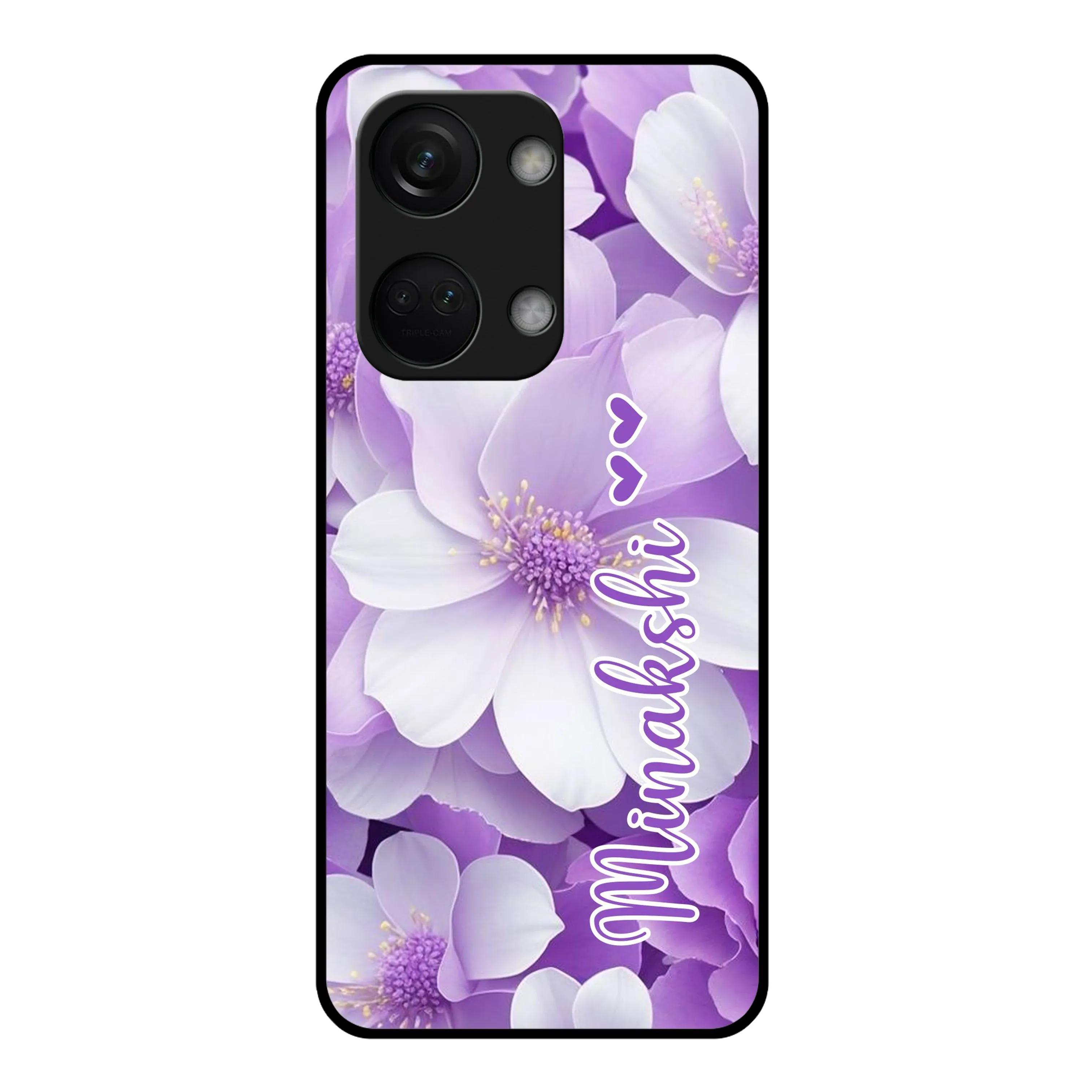 Awesome Purple Floral Glossy Customised Metal Case Cover  For OnePlus