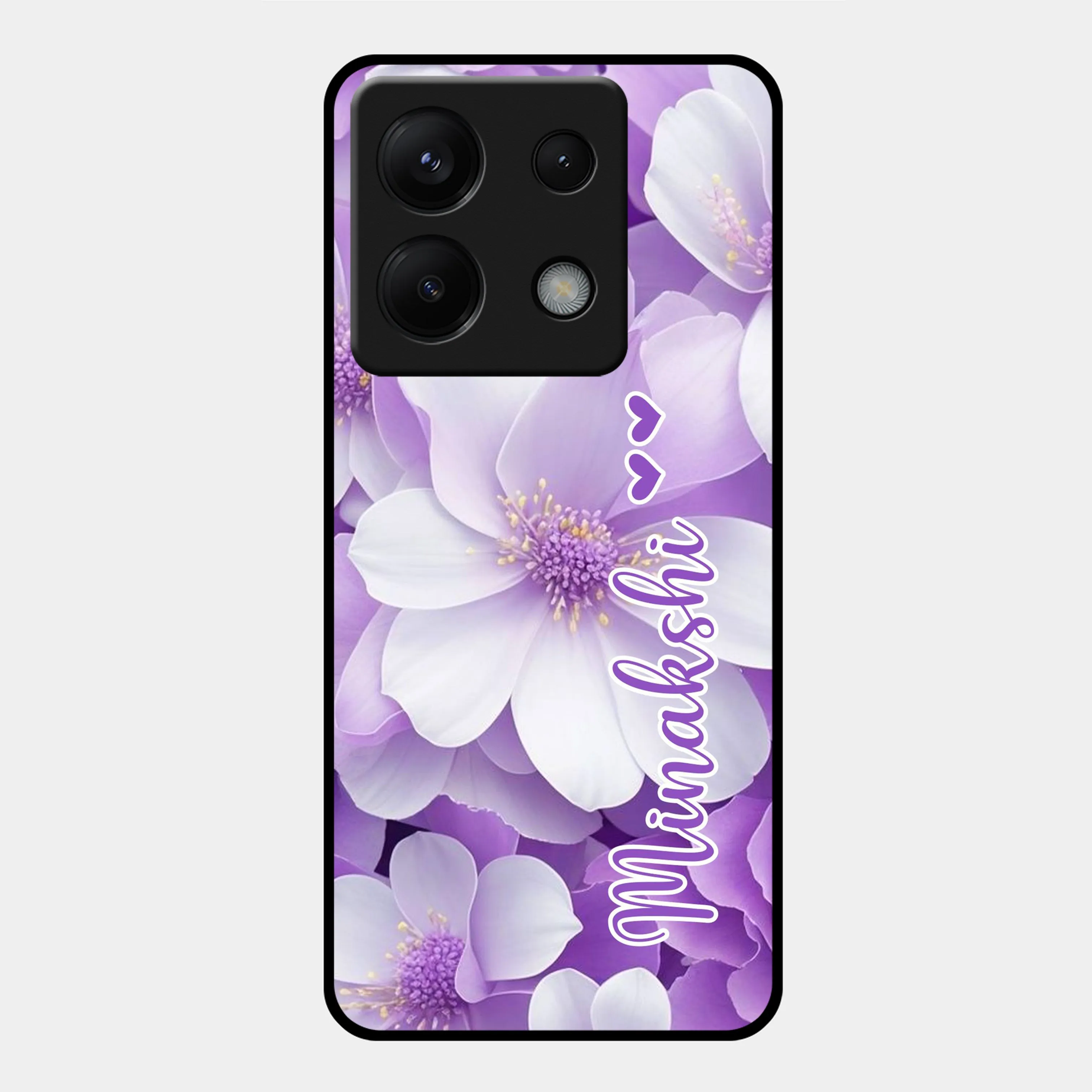 Awesome Purple Floral Glossy Customised Metal Case Cover  For Redmi