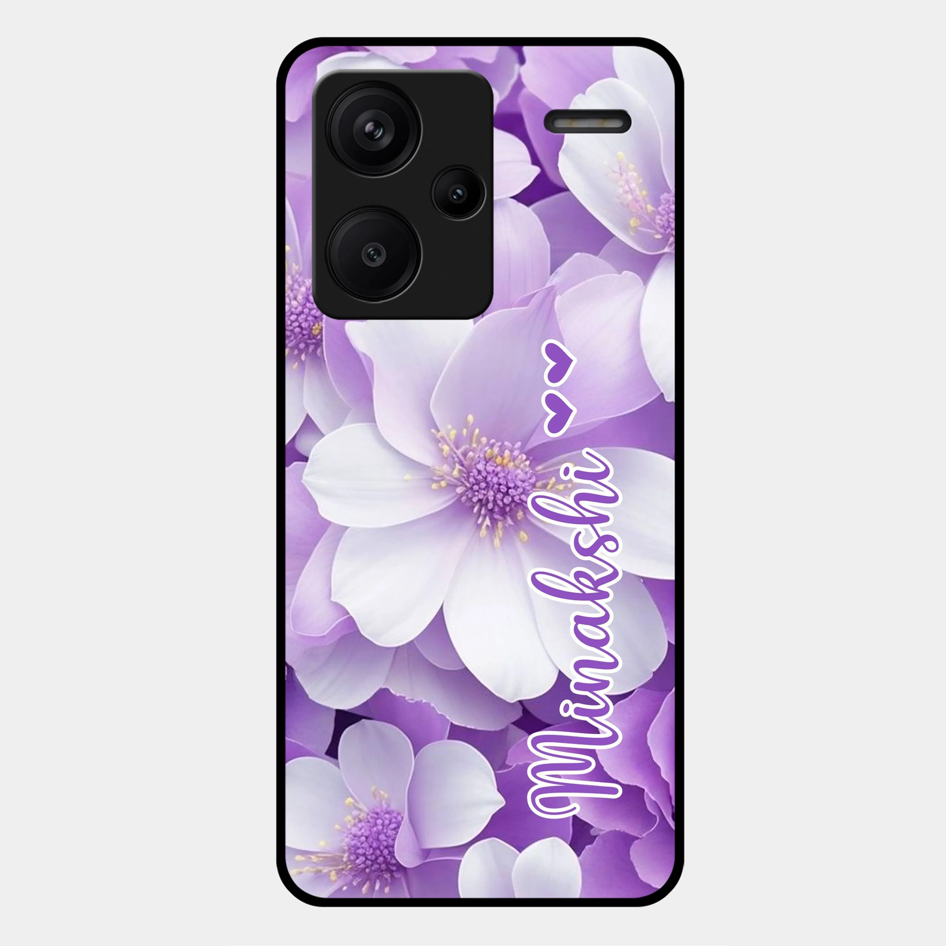 Awesome Purple Floral Glossy Customised Metal Case Cover  For Redmi