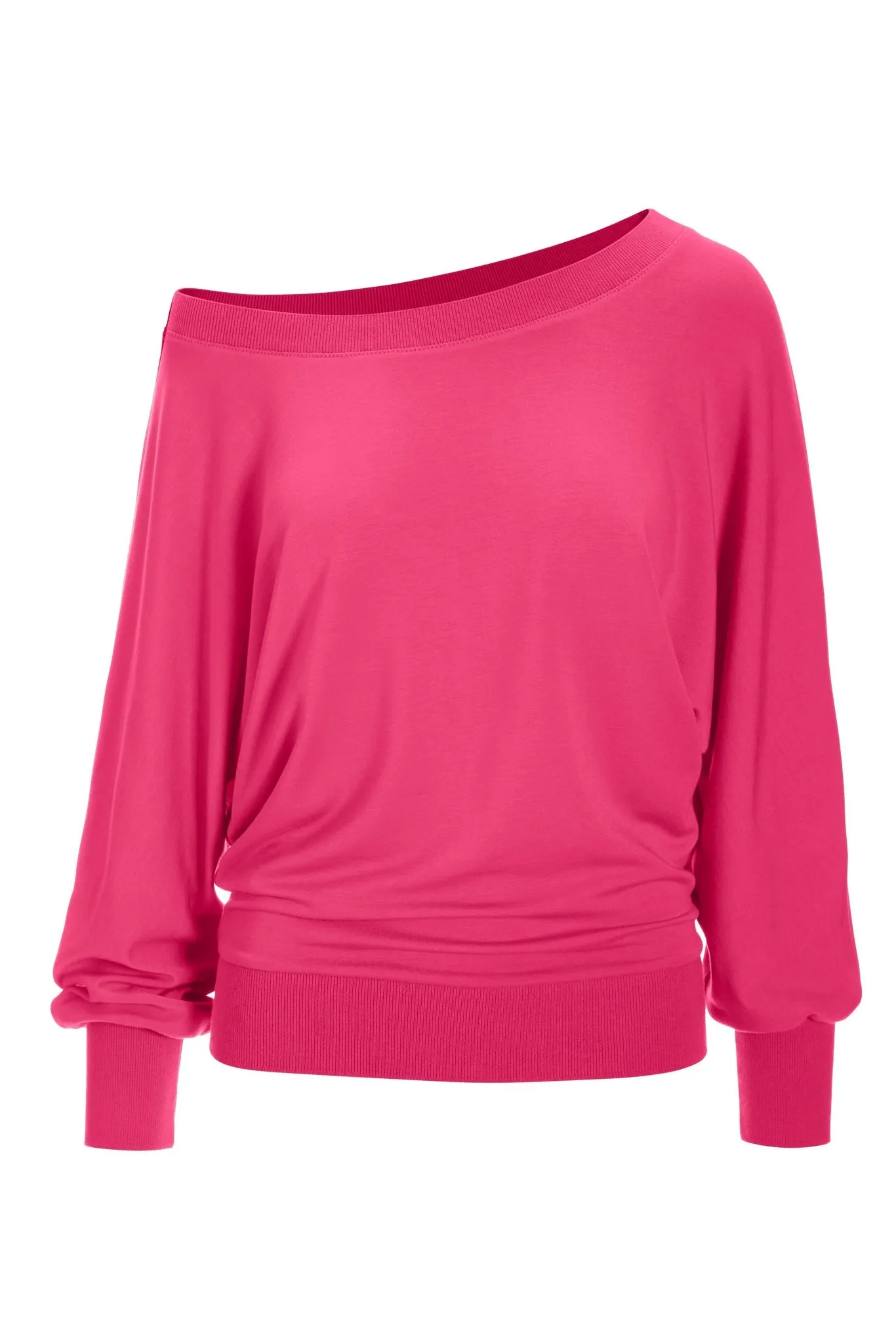 Banded Slouchy Lounge Top Magenta