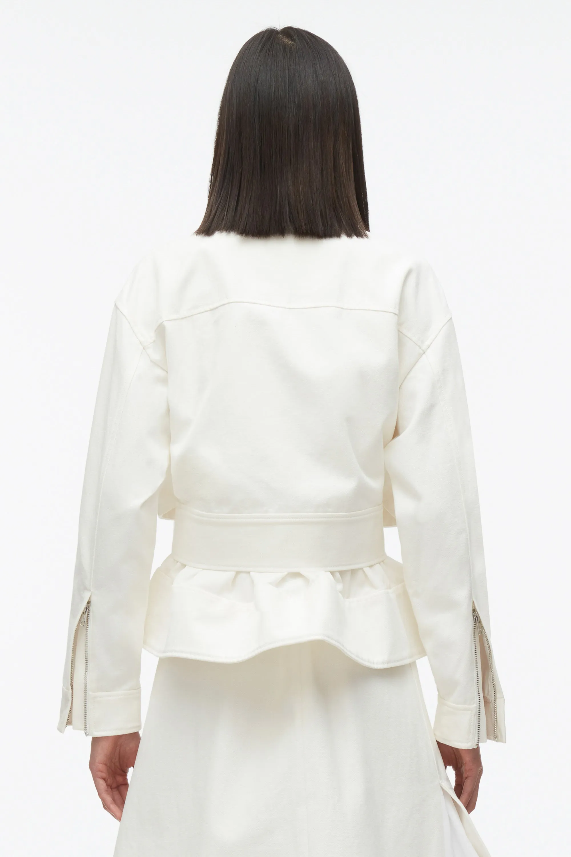 Belted Flounce Utility Jacket