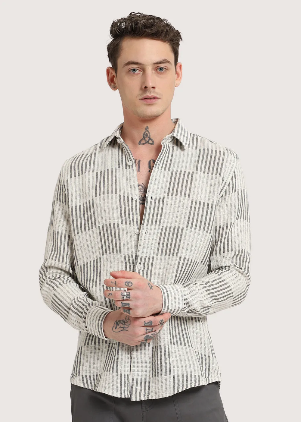 Black Checker Textured Shirt