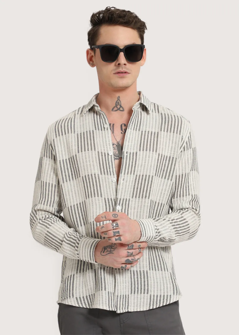 Black Checker Textured Shirt