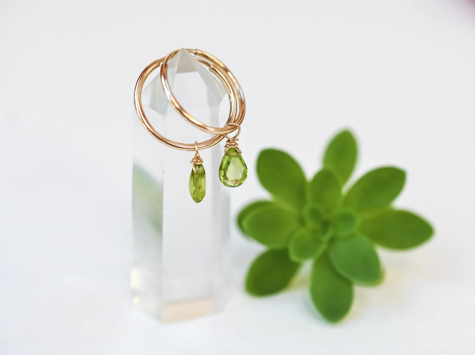 Bohemian Birthstone - August - Peridot Hoop