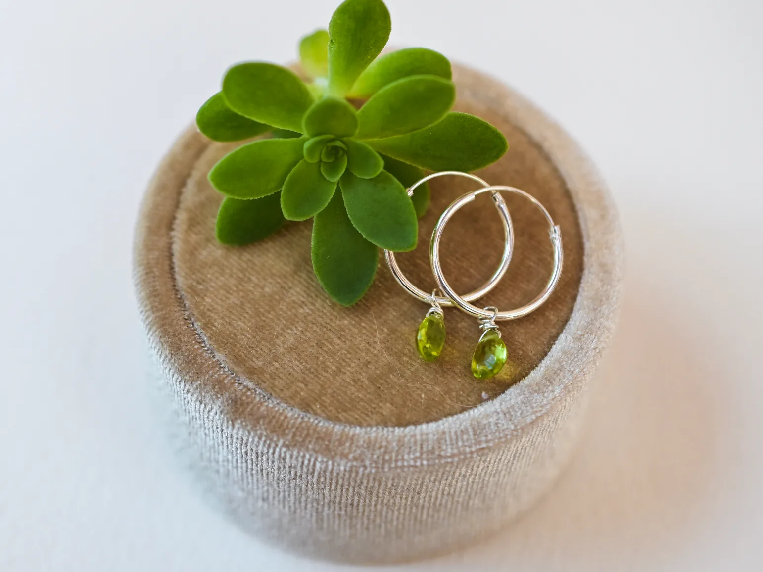 Bohemian Birthstone - August - Peridot Hoop