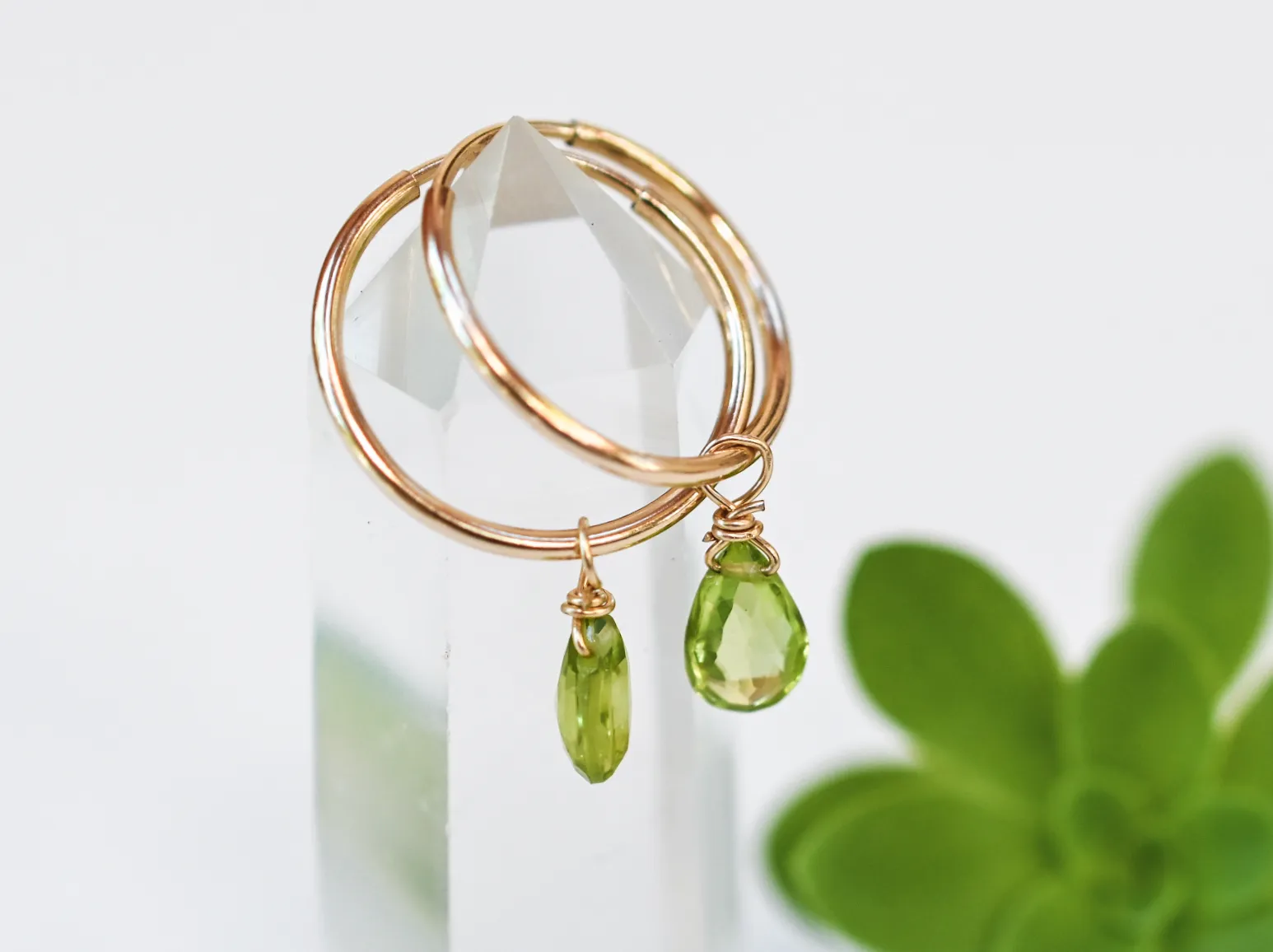 Bohemian Birthstone - August - Peridot Hoop