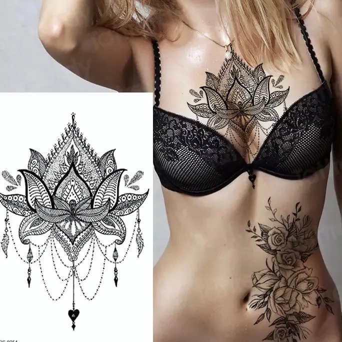 Bohemian Black Temporary Tattoos - 5 Designs