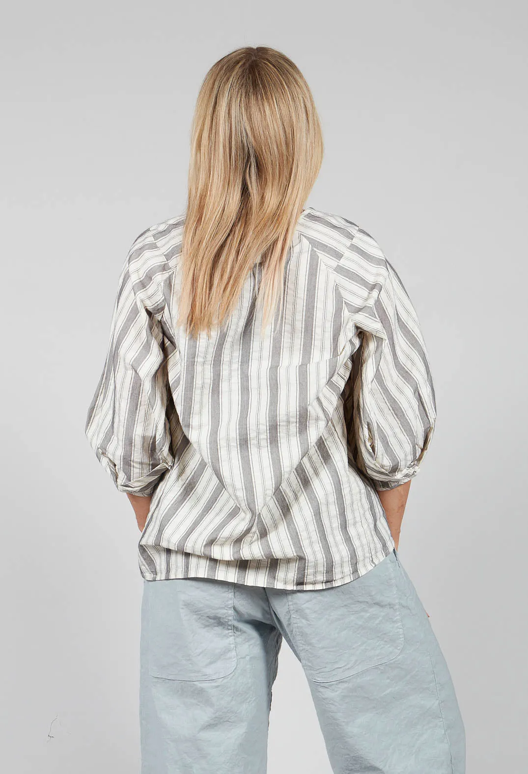 Bohemian Blouse in Black Stripe