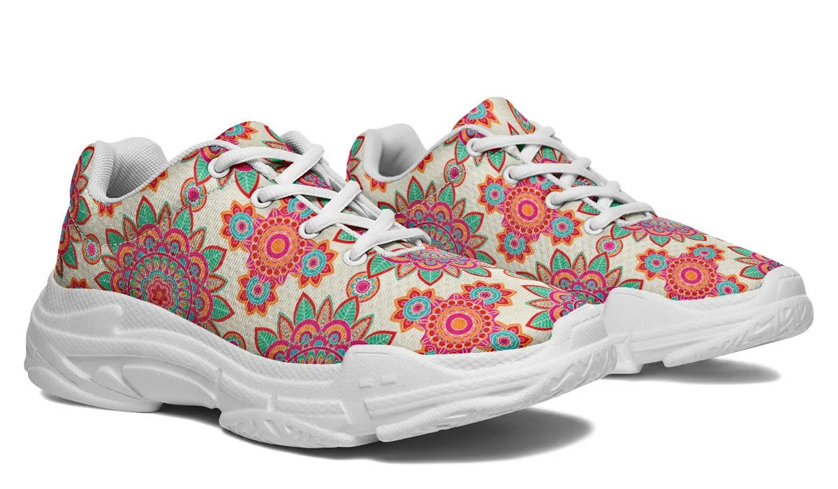 Bohemian Flower Pattern Chunky Sneakers