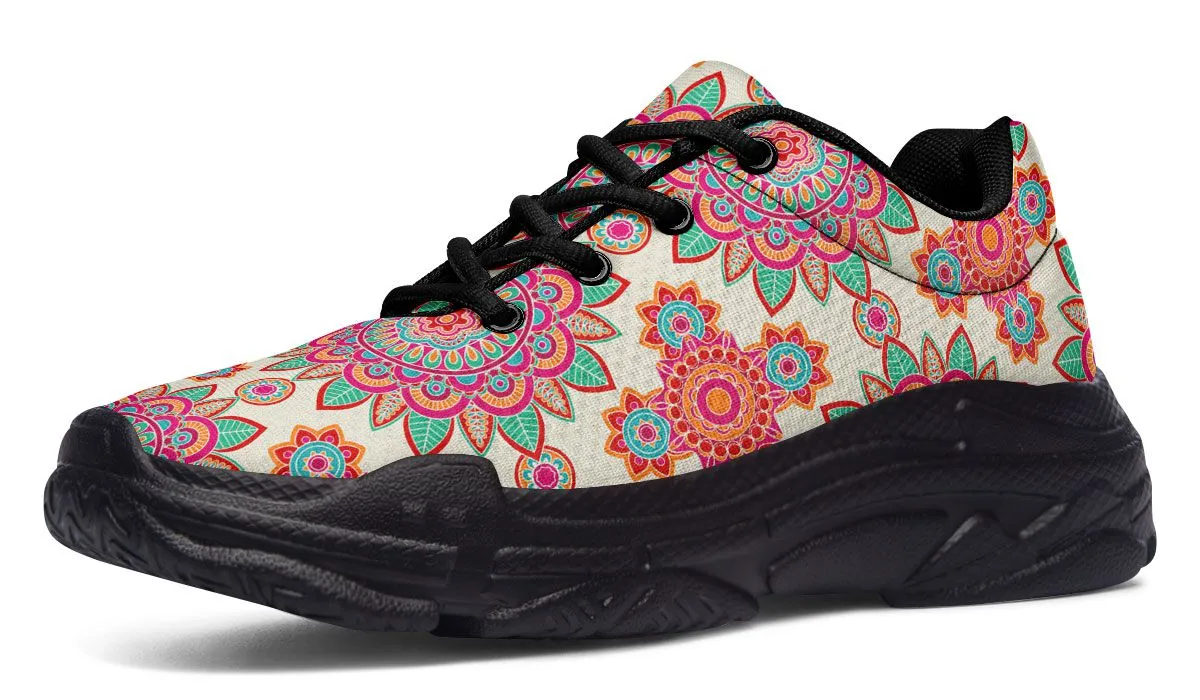 Bohemian Flower Pattern Chunky Sneakers