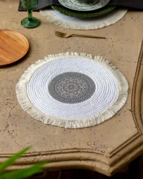 Bohemian Mandala Placemat - White