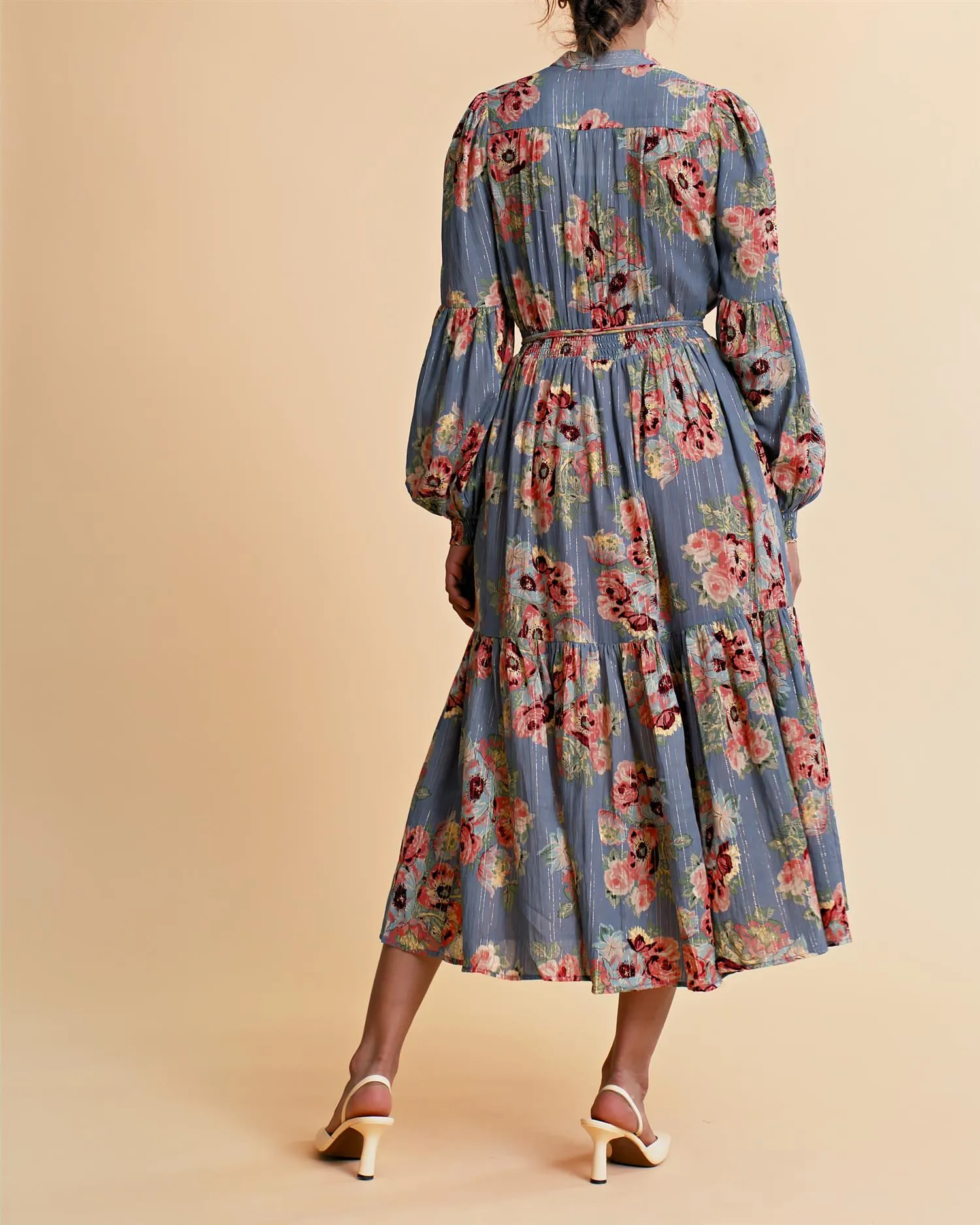 Bohemian Midi Dress Vintage Bouquet