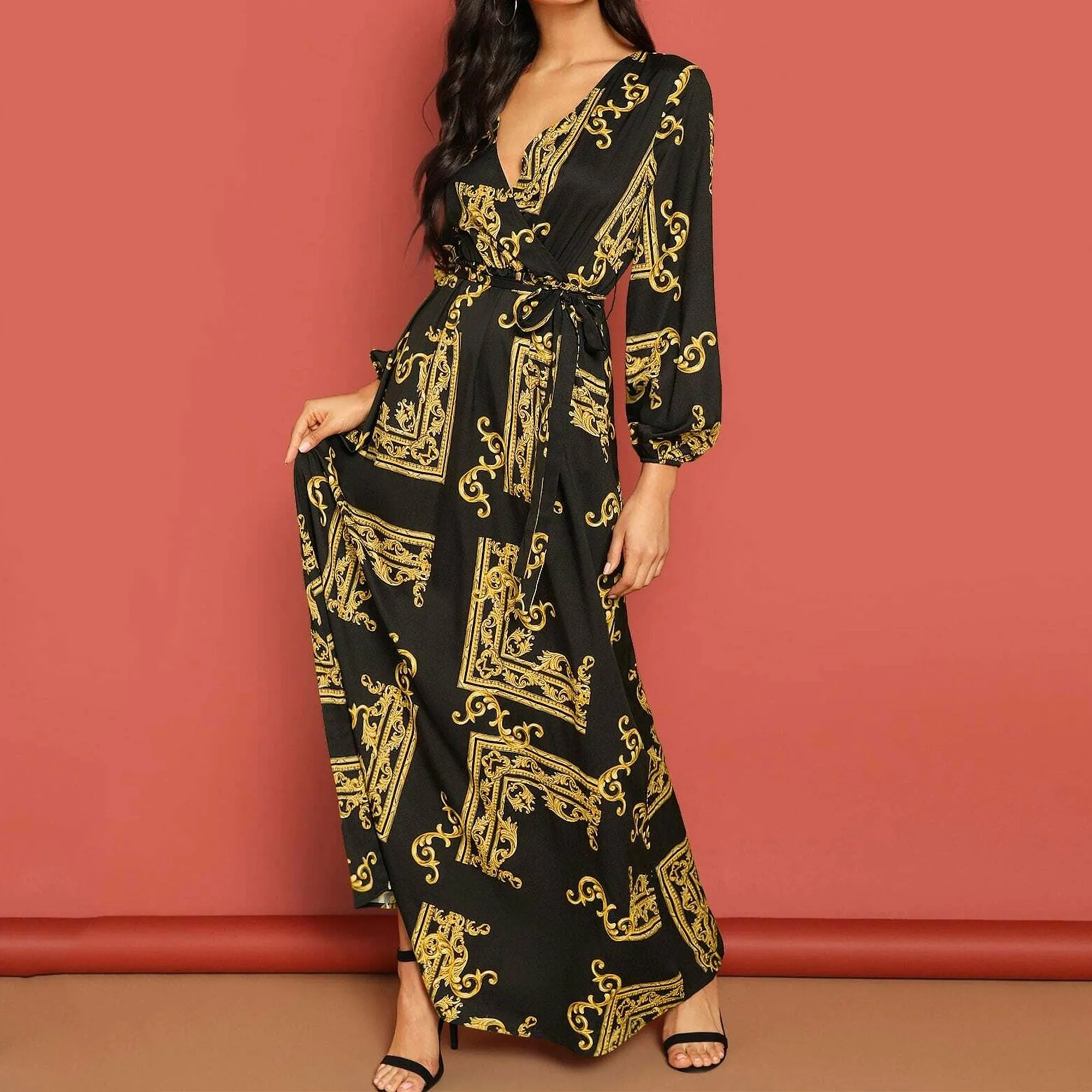 Bohemian Printed Maxi Dress J5795