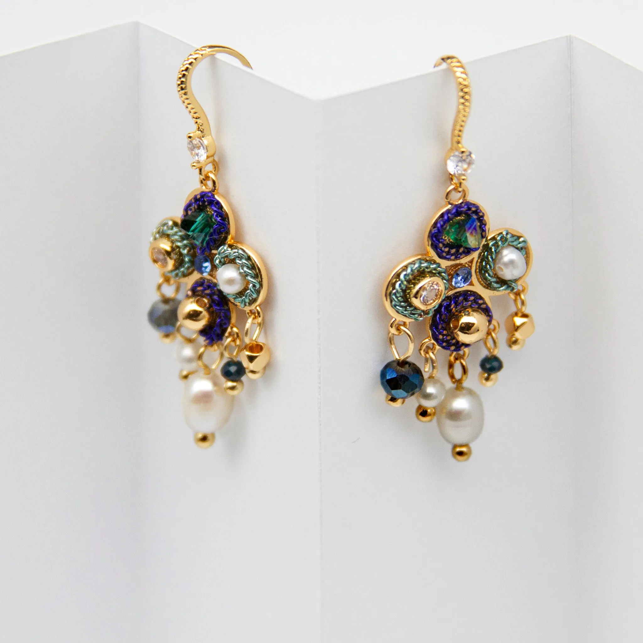 Bohemian Style Pearl Zircon Personality Earring-i7bags