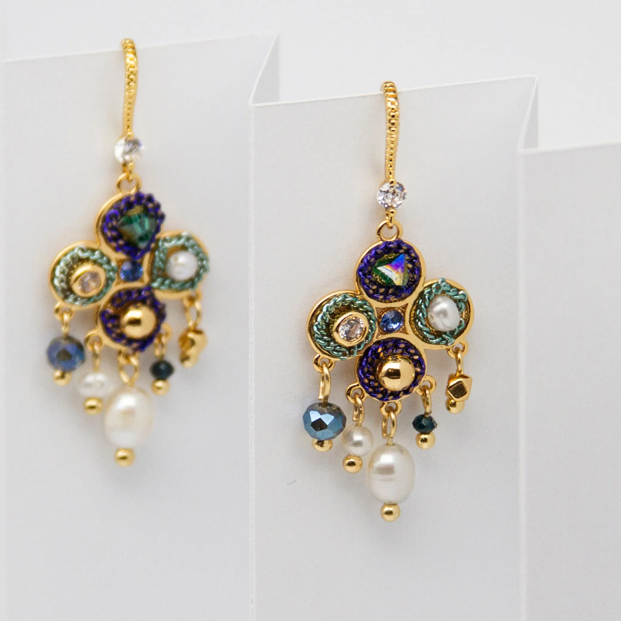 Bohemian Style Pearl Zircon Personality Earring-i7bags