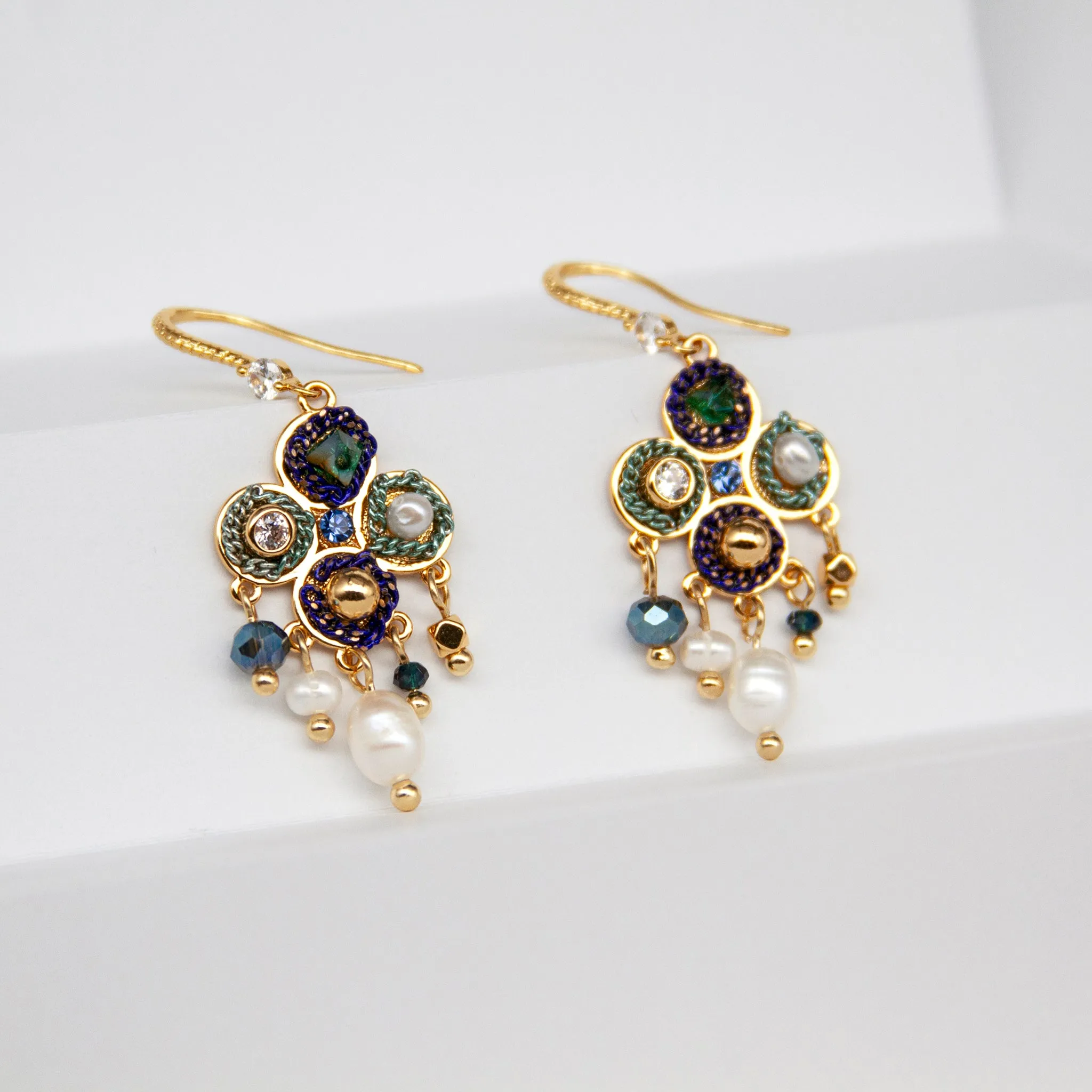 Bohemian Style Pearl Zircon Personality Earring-i7bags