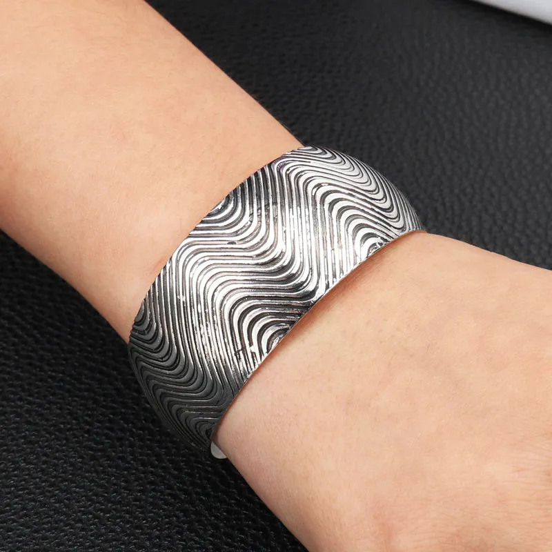 Bohemian Textured Cuff Style Bracelet