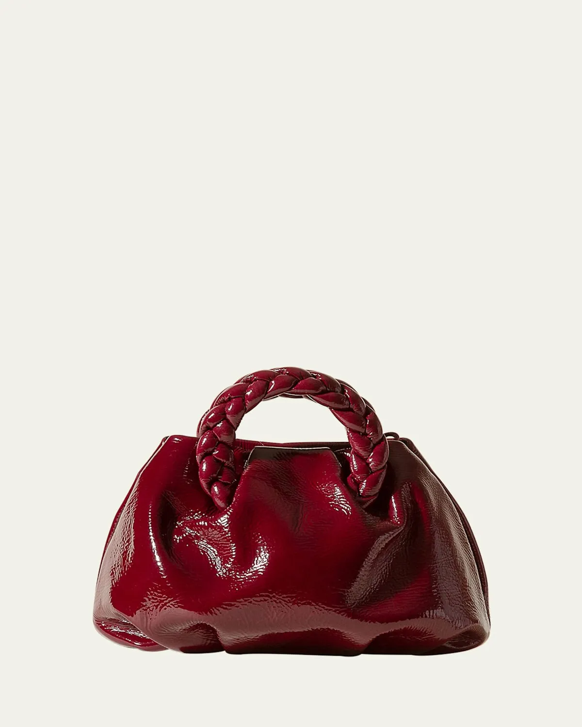 Bombon Crinkled Glossy Leather Crossbody Bag