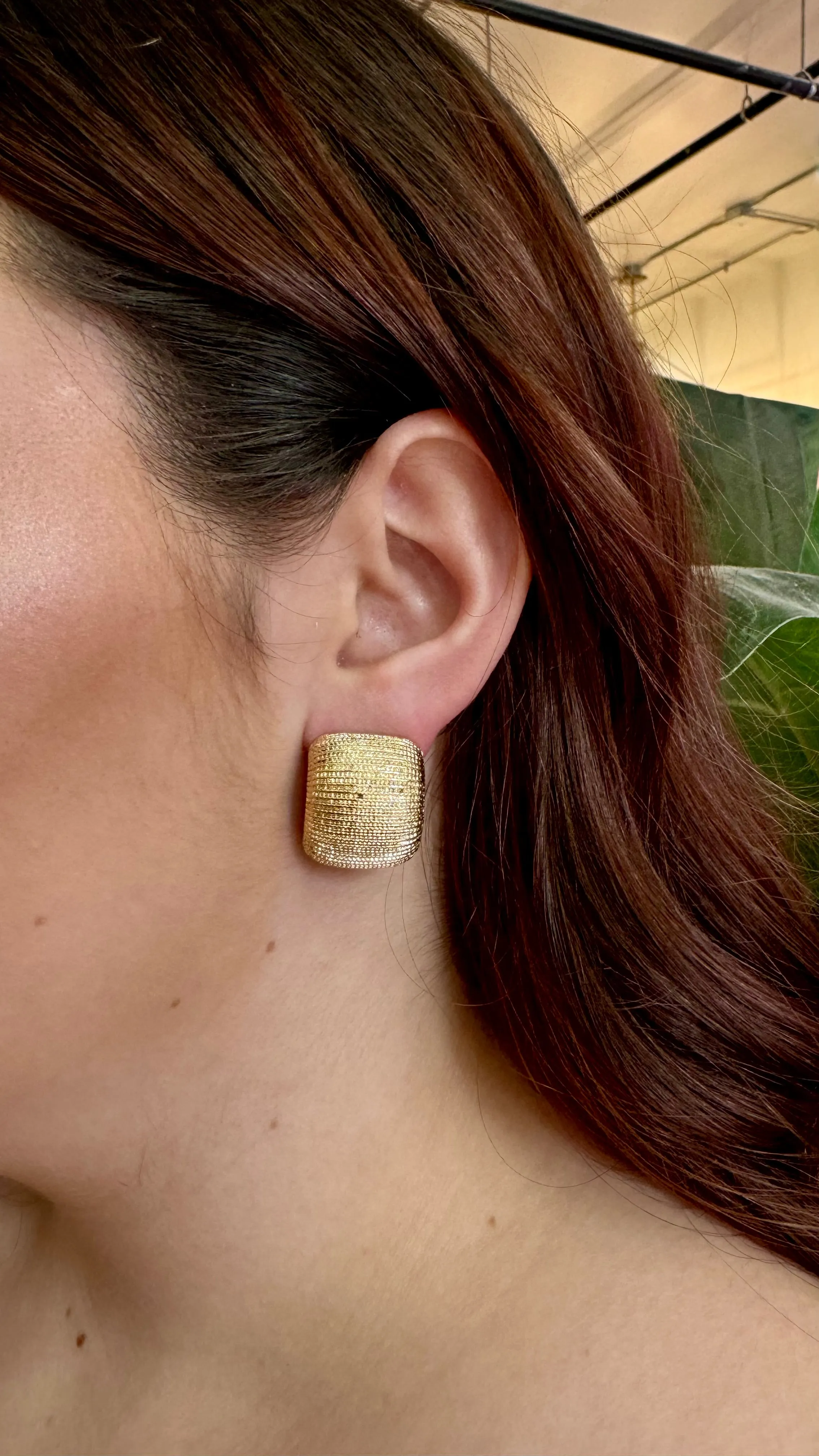 Bree Textured Gold Stud