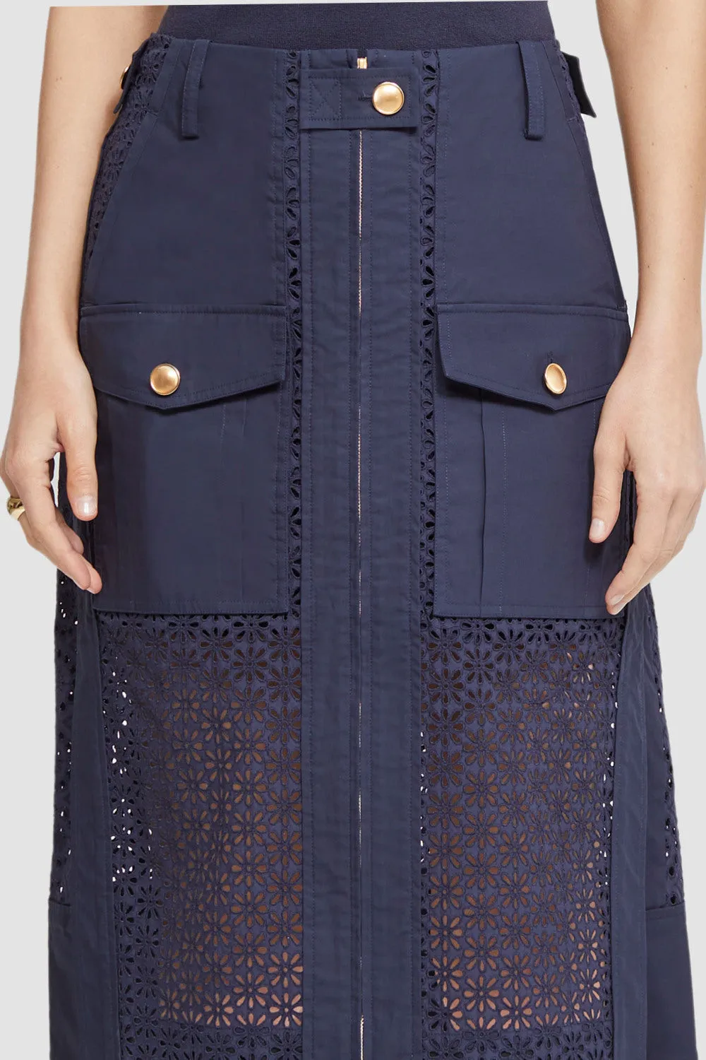 Broderie Anglaise Utility Skirt