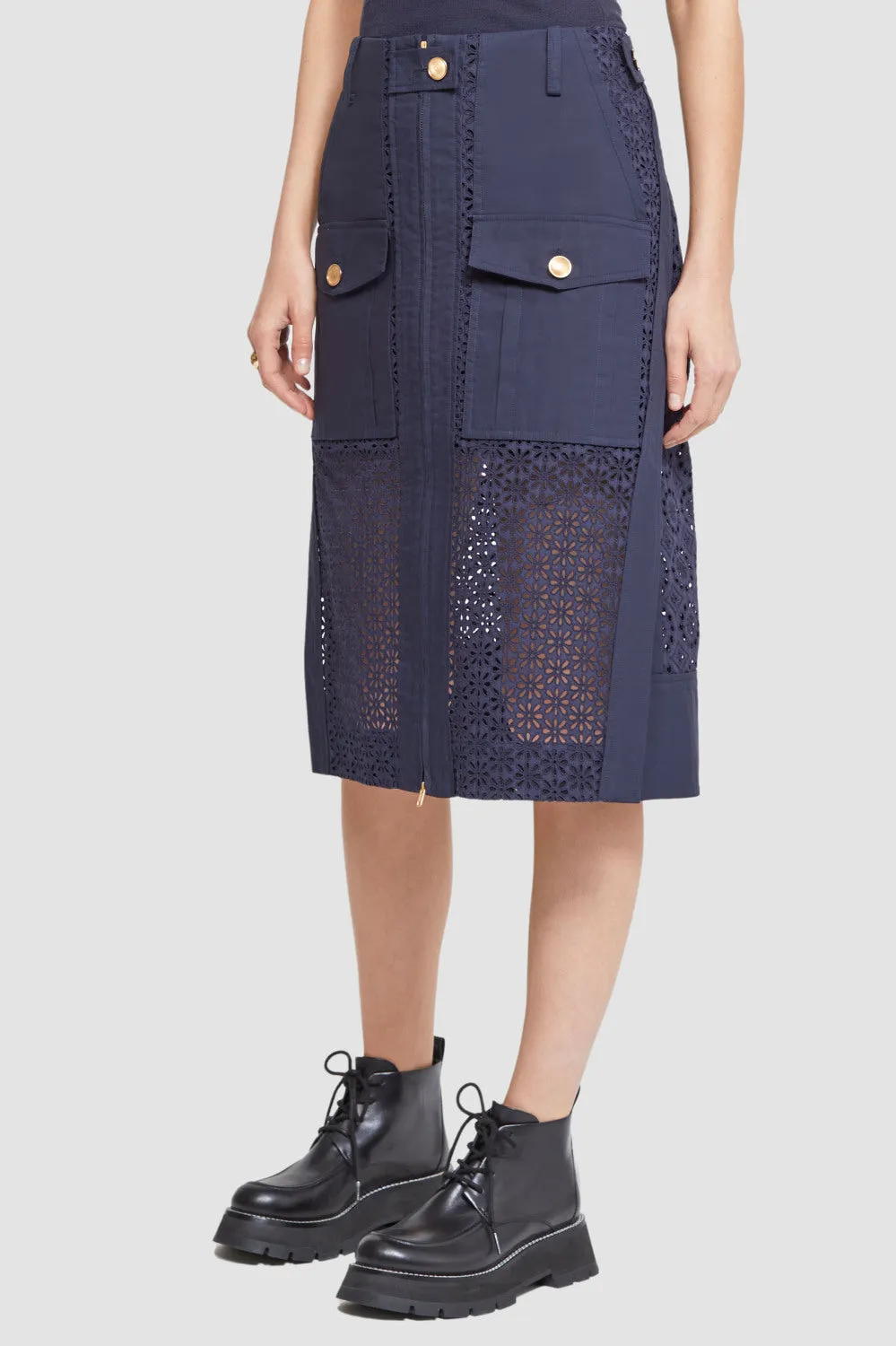 Broderie Anglaise Utility Skirt