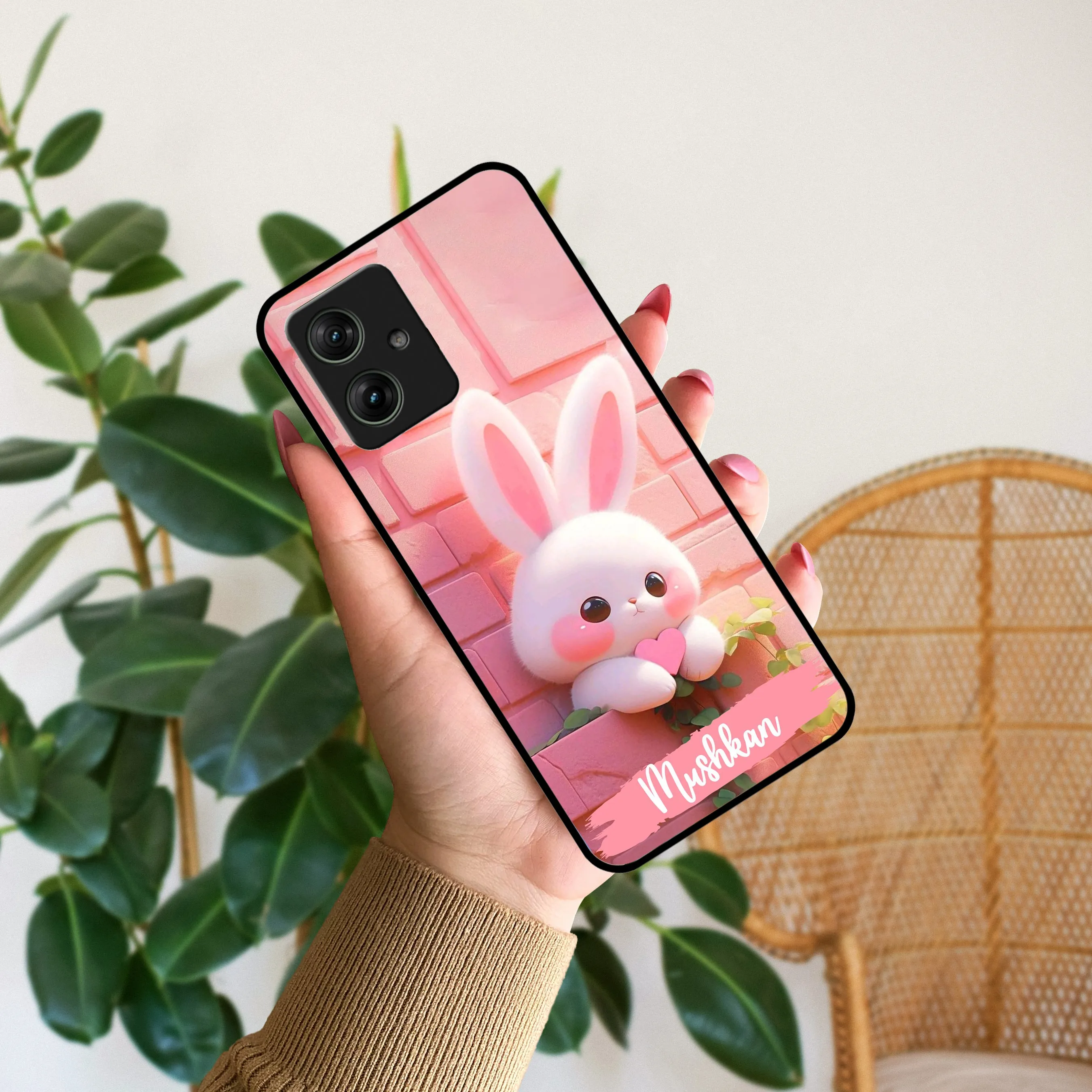 Bunny Glossy Metal Case Cover For Motorola