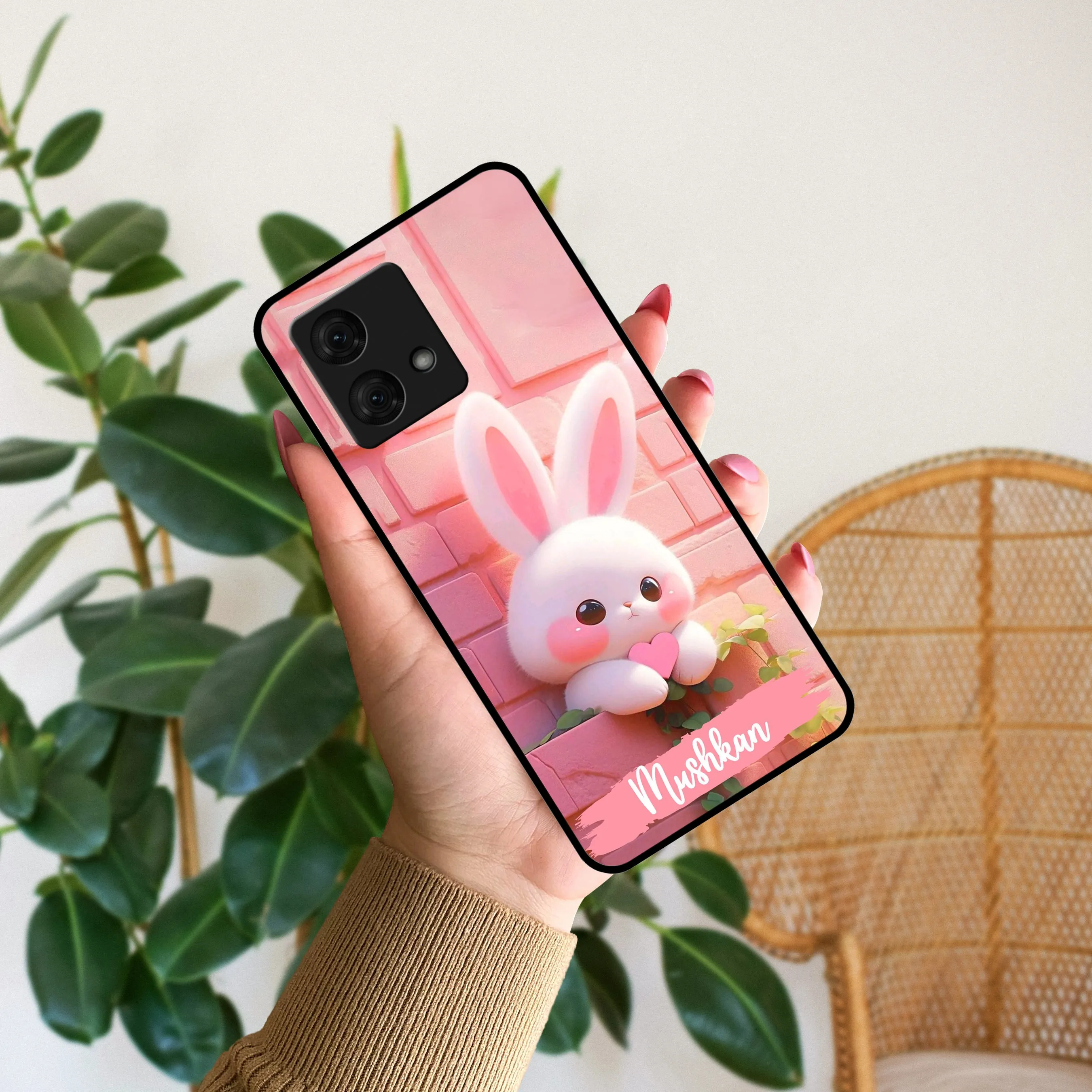 Bunny Glossy Metal Case Cover For Motorola