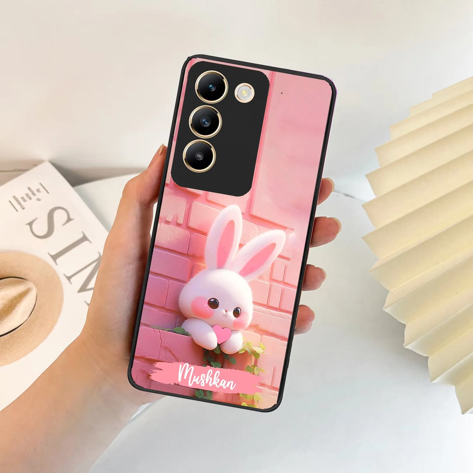 Bunny Glossy Metal Case Cover For Vivo