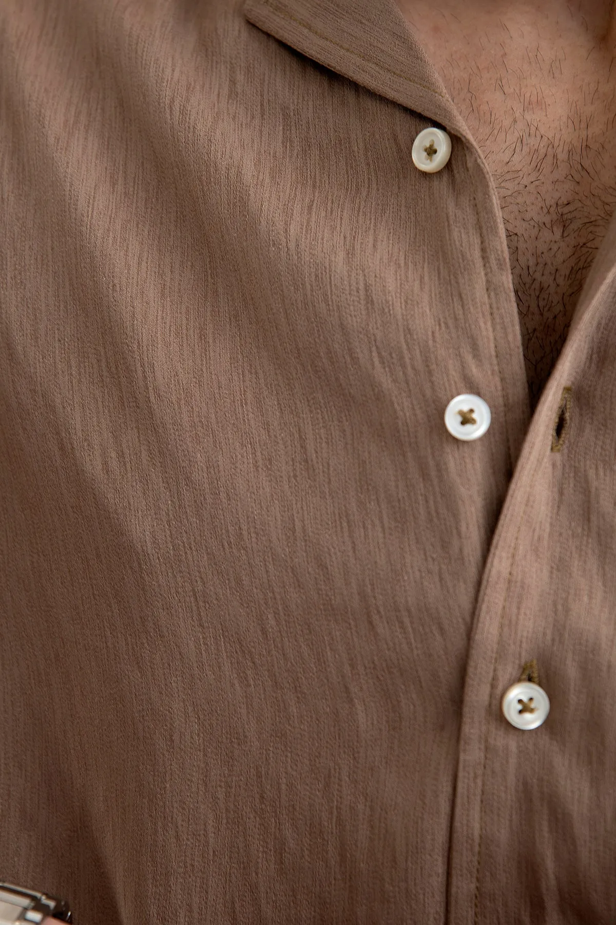 Caramel Textured Cuban Shirt