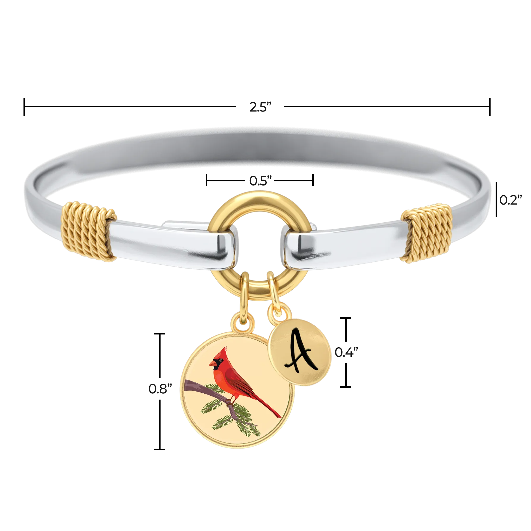 Cardinal - Two-Tone Custom Charm Bracelet