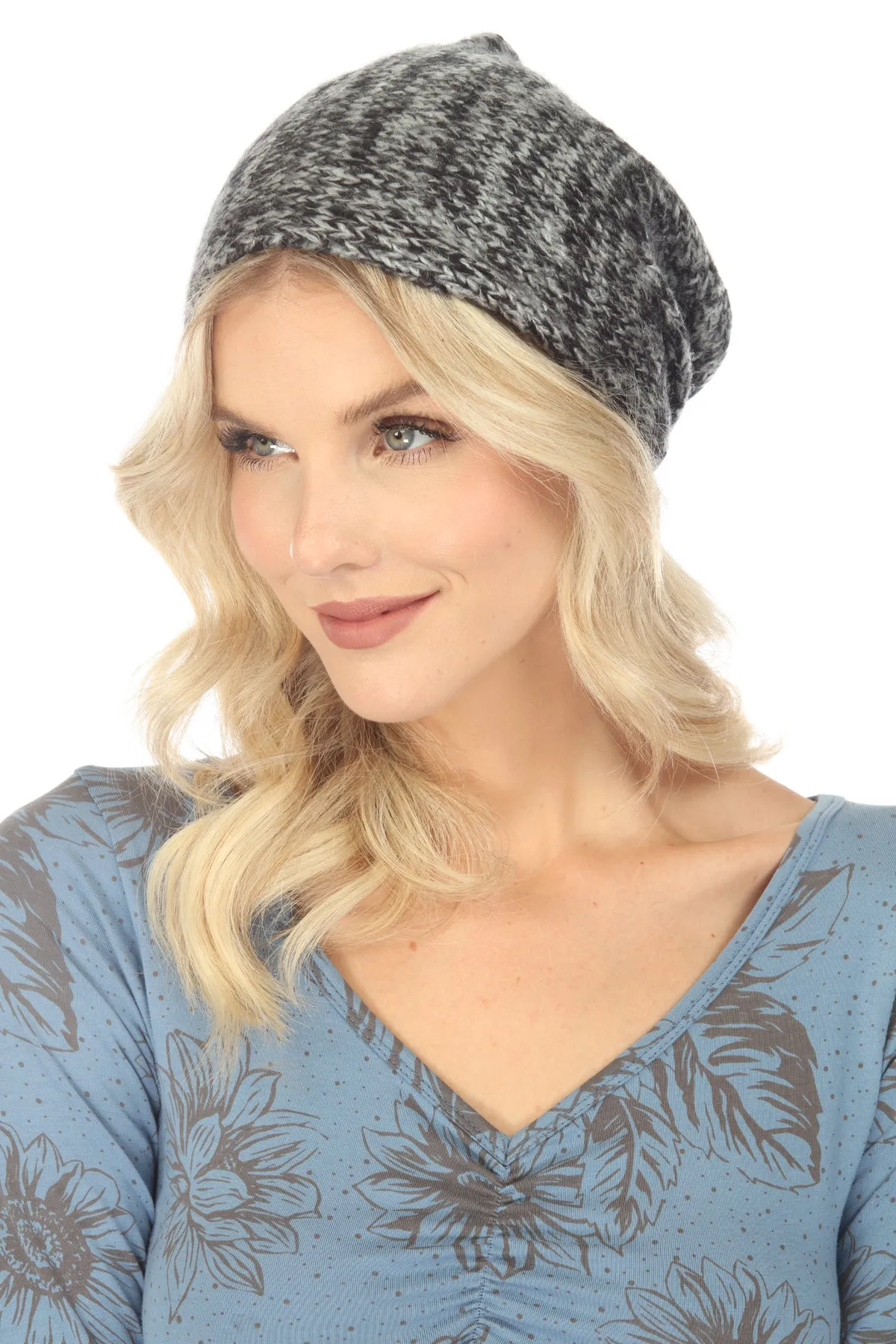 Colorblend Slouchy Beanie With Knot