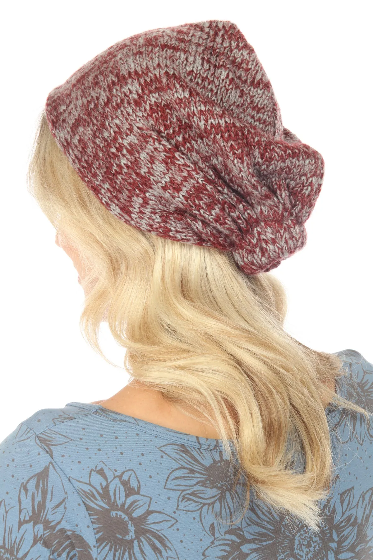 Colorblend Slouchy Beanie With Knot