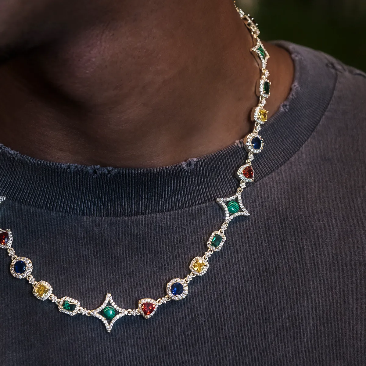 Colored Gemstone Chain