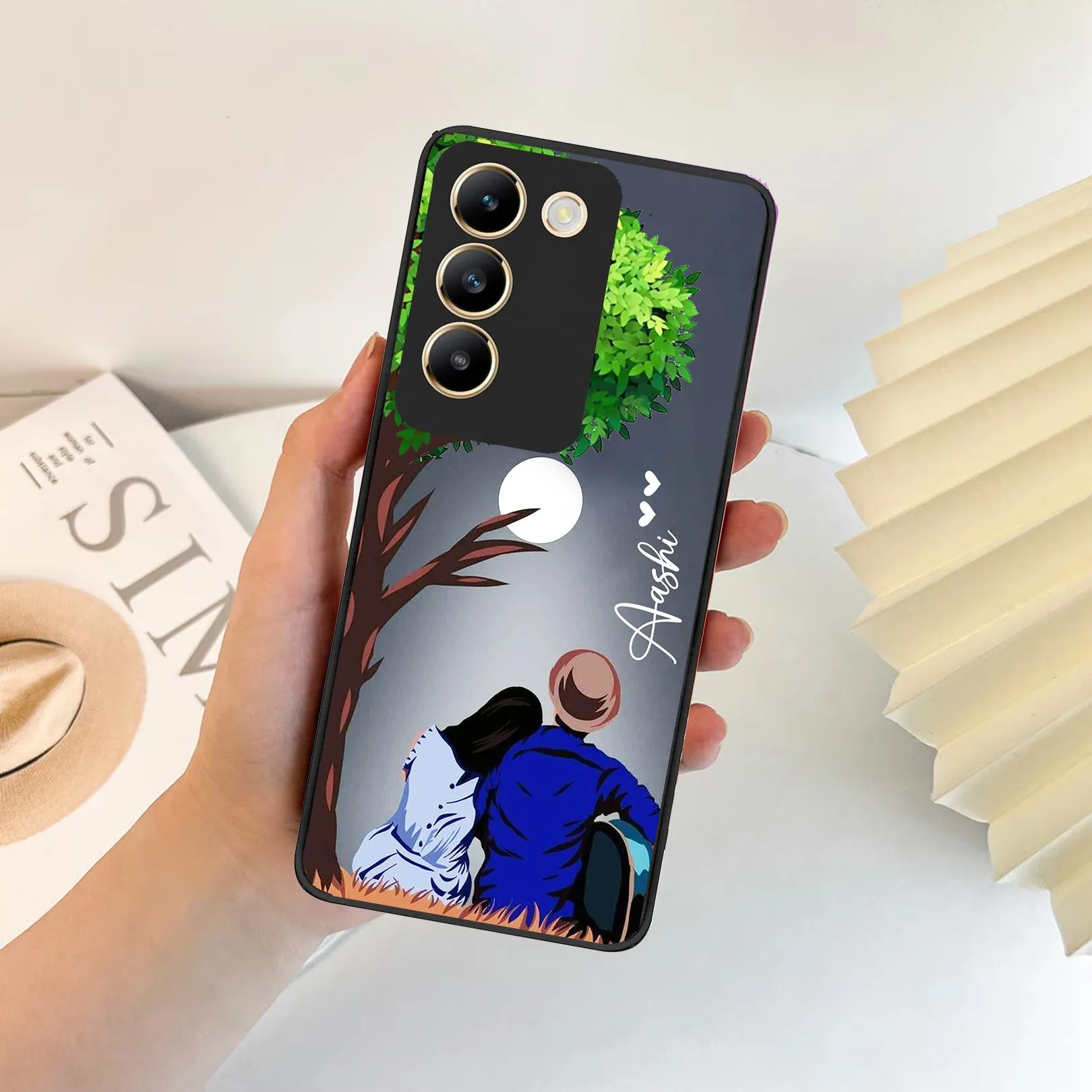 Couple Glossy Metal Case Cover For Vivo